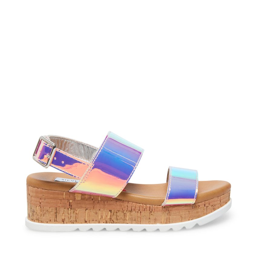 Multicolor Steve Madden Jbrendaa Iridescent Kids\' Platform Sandals | PH 7639H16F